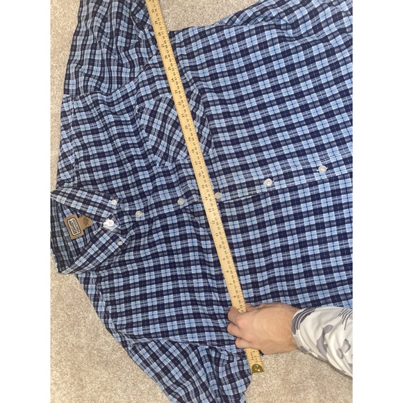 C.E.Schmidt Workwear Men's Short Sleeve Mens 3XL Button Shirt Blue Plaid Camp - Picture 5 of 9